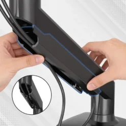 Braccio monitor doppio con molla a gas, per 2 schermi