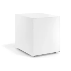 Cassettiera ufficio Block, 3 cassetti, struttura bianca, frontali in metallo
