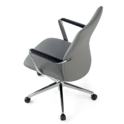 Poltrona da Ufficio Belfast con schienale basso, braccioli alluminio, ecopelle