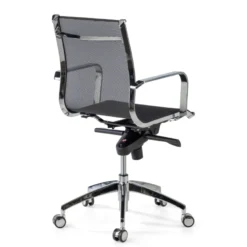 Poltrona da ufficio design Brenton in rete, schienale basso