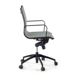 Poltrona da ufficio design Brenton, schienale basso, struttura nera, ecopelle