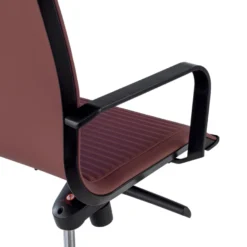 Poltrona da ufficio design Brenton, schienale alto, struttura nera, ecopelle