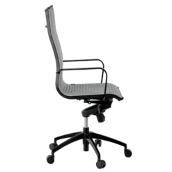 Poltrona da ufficio design Brenton, schienale alto, struttura nera, ecopelle