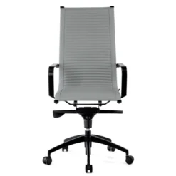 Poltrona da ufficio design Brenton, schienale alto, struttura nera, ecopelle