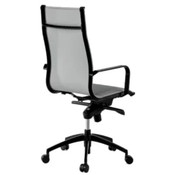 Poltrona da ufficio design Brenton, schienale alto, struttura nera, ecopelle