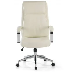 Poltrona Ufficio Counter, resistente fino a 150 kg, acciaio e pelle