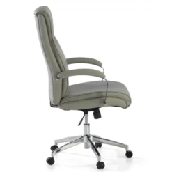 Poltrona Ufficio Counter, resistente fino a 150 kg, acciaio e pelle