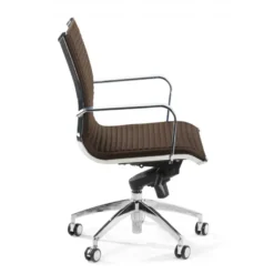 Poltrona ufficio design Brenton, telaio in acciaio, schienale basso