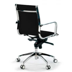 Poltrona ufficio design Brenton, telaio in acciaio, schienale basso
