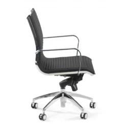 Poltrona ufficio design Brenton, telaio in acciaio, schienale basso