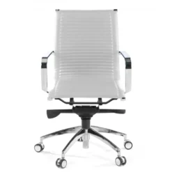 Poltrona ufficio design Brenton, telaio in acciaio, schienale basso