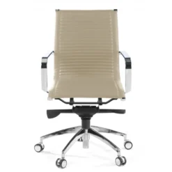 Poltrona ufficio design Brenton, telaio in acciaio, schienale basso