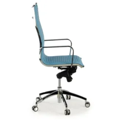Poltrona ufficio design Brenton, telaio in acciaio, schienale alto