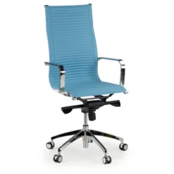Poltrona ufficio design Brenton, telaio in acciaio, schienale alto
