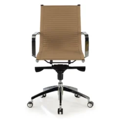 Poltrona ufficio design Brenton, telaio in acciaio, schienale basso