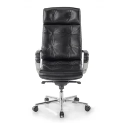 Poltrona ufficio Windsor, pelle naturale, rivestimento trapuntato