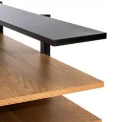 Scrivania per ufficio Phoenix in legno di rovere con gambe in acciaio