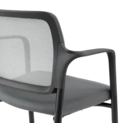 Sedia Conferenza Hermes con braccioli, base a 4 gambe, seduta ampia, schienale in rete
