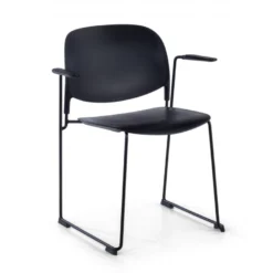 Sedia da Conferenza con braccioli Nadya, Pratica e impilabile