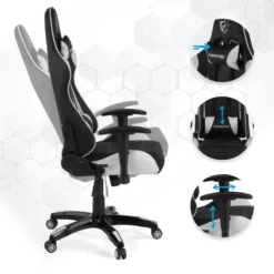 Sedia da Gaming GamePro, supporto lombare, braccioli 1D