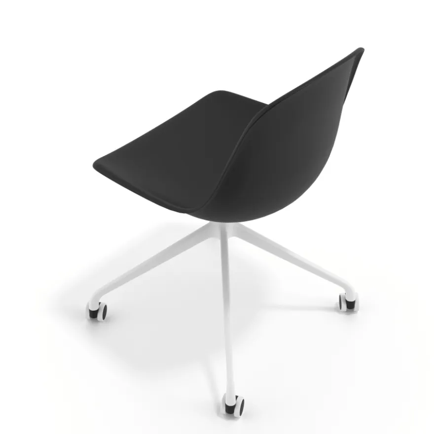 Sedia da riunione Lara con ruote, base in alluminio