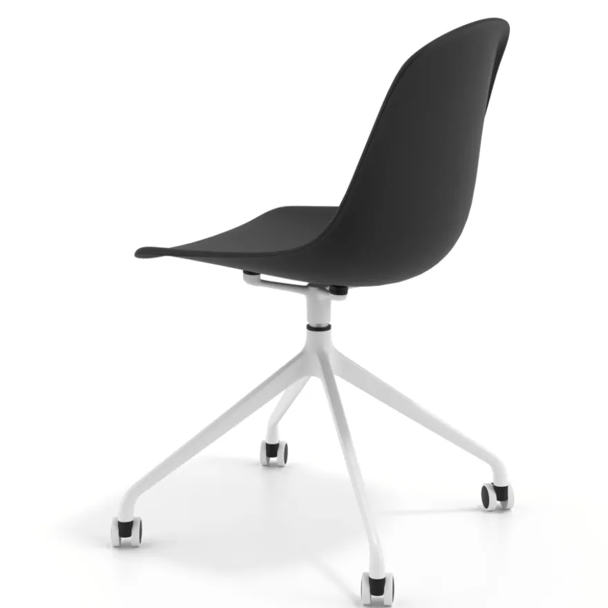 Sedia da riunione Lara con ruote, base in alluminio
