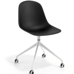 Sedia da riunione Lara con ruote, base in alluminio