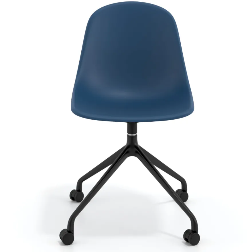 Sedia da riunione Lara con ruote, base in alluminio