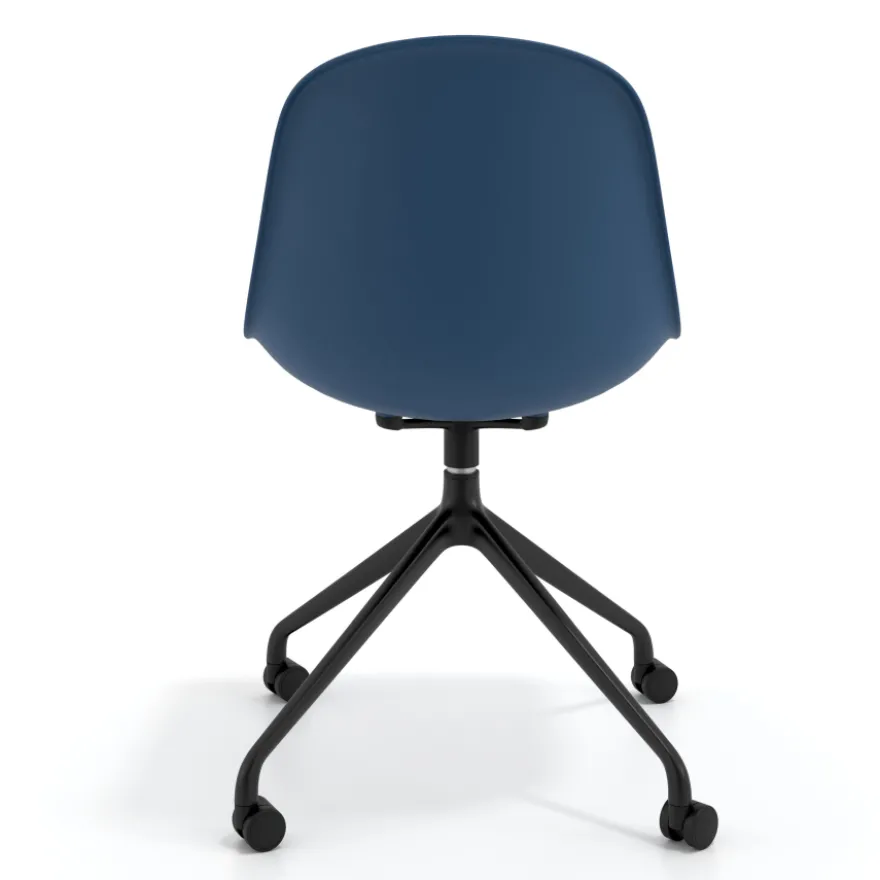 Sedia da riunione Lara con ruote, base in alluminio