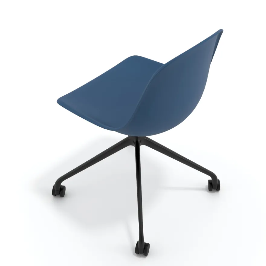 Sedia da riunione Lara con ruote, base in alluminio