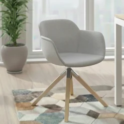 Sedia da Riunione Laure, Gambe in legno, Alta qualità, Imbottita