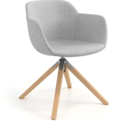 Sedia da Riunione Laure, Gambe in legno, Alta qualità, Imbottita