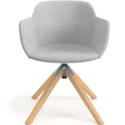 Sedia da Riunione Laure, Gambe in legno, Alta qualità, Imbottita