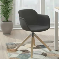 Sedia da Riunione Laure, Gambe in legno, Alta qualità, Imbottita
