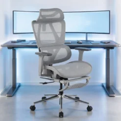 Sedia da scrivania ergonomica Sion con poggiapiedi estraibile
