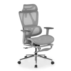 Sedia da scrivania ergonomica Sion con poggiapiedi estraibile
