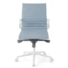 Sedia da ufficio Design Cagliari, struttura bianca, schienale basso, ecopelle
