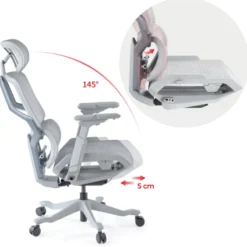 Sedia da ufficio ergonomica AeroMax white con doppio supporto lombare
