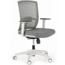 Sedia da ufficio ergonomica Akira white, meccanismo syncro
