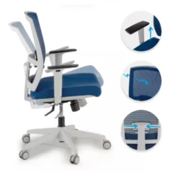 Sedia da ufficio ergonomica Akira white, meccanismo syncro