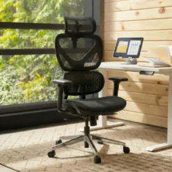Sedia da Ufficio Ergonomica Erghos Air, Braccioli 3D, Seduta Imbottita
