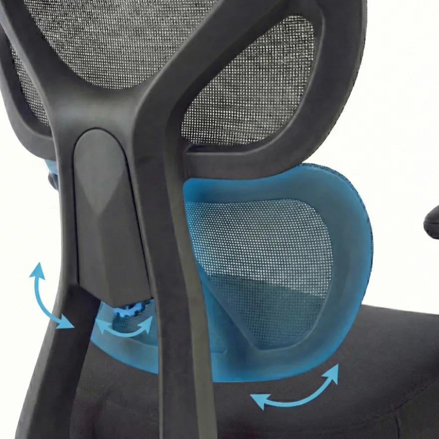 Sedia da Ufficio Ergonomica Erghos Air, Braccioli 3D, Seduta Imbottita
