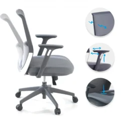 Sedia da ufficio professionale Five, rossa, cuscino lombare, completamente regolabile