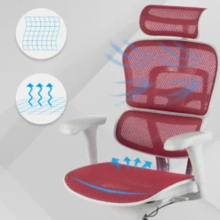 Sedia direzionale ergonomica Ergohuman Edition I, Struttura bianca
