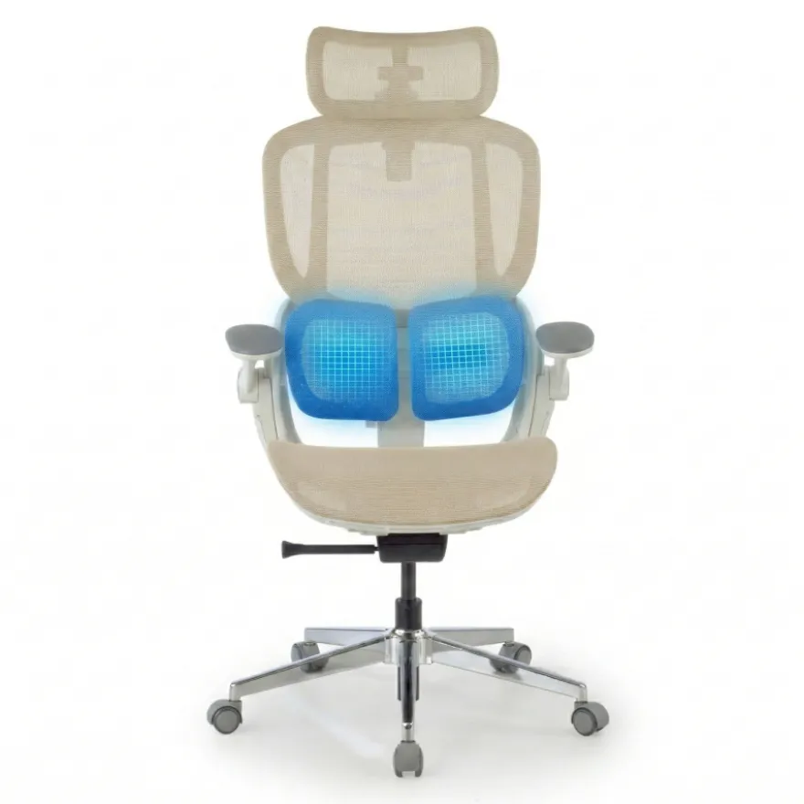 Sedia ergonomica con poggiatesta Erghos One, ortopedica, doppio supporto lombare