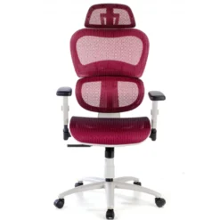 Sedia Ergonomica Ergocity white cuscino lombare, braccioli 3D