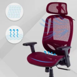 Sedia Ergonomica Locktech, Supporto Lombare, Poggiatesta