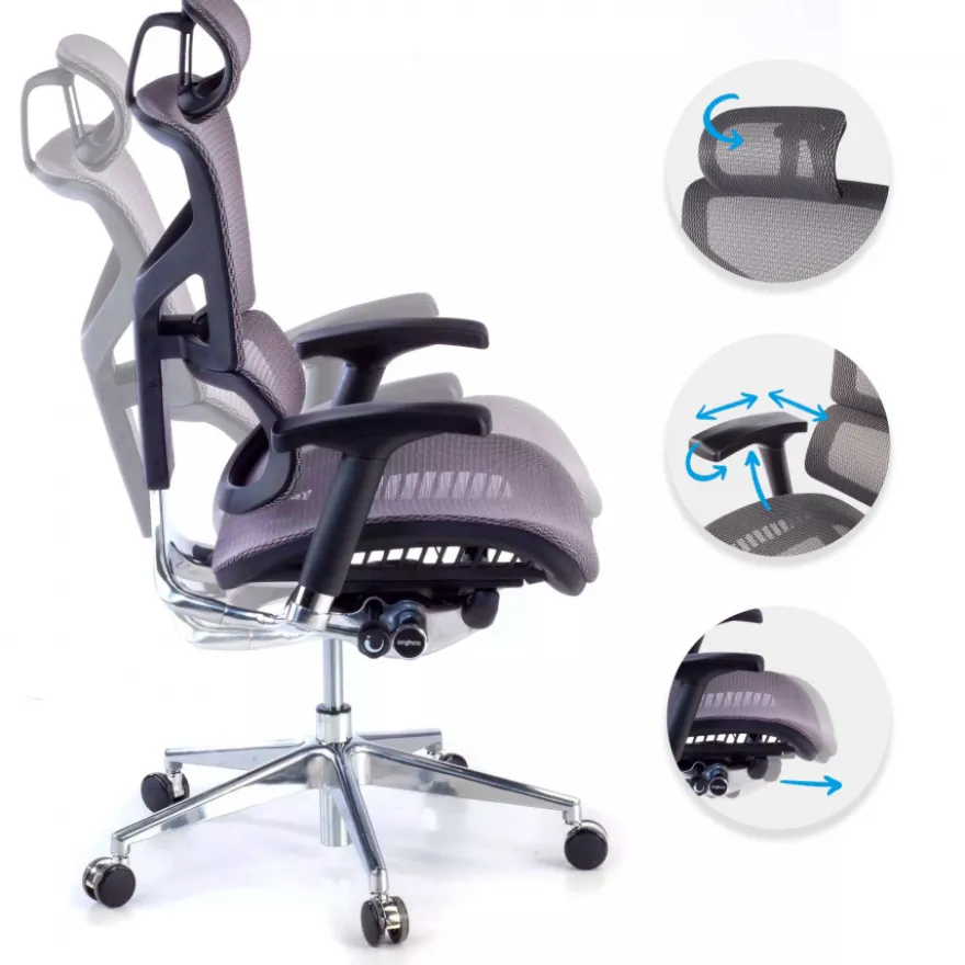 Sedia Ergonomica Next2, modello premium con poggiatesta