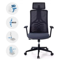 Sedia Ergonomica Quick, schienale bionico, braccioli regolabili