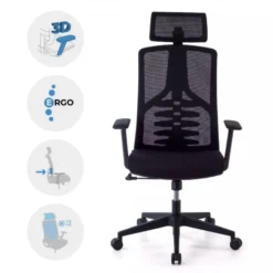 Sedia Ergonomica Quick, schienale bionico, braccioli regolabili